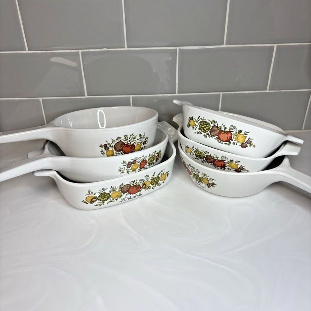 Vintage Corning Ware Spice of Life Petite Casserole Dishes Only No Lids Set of 6